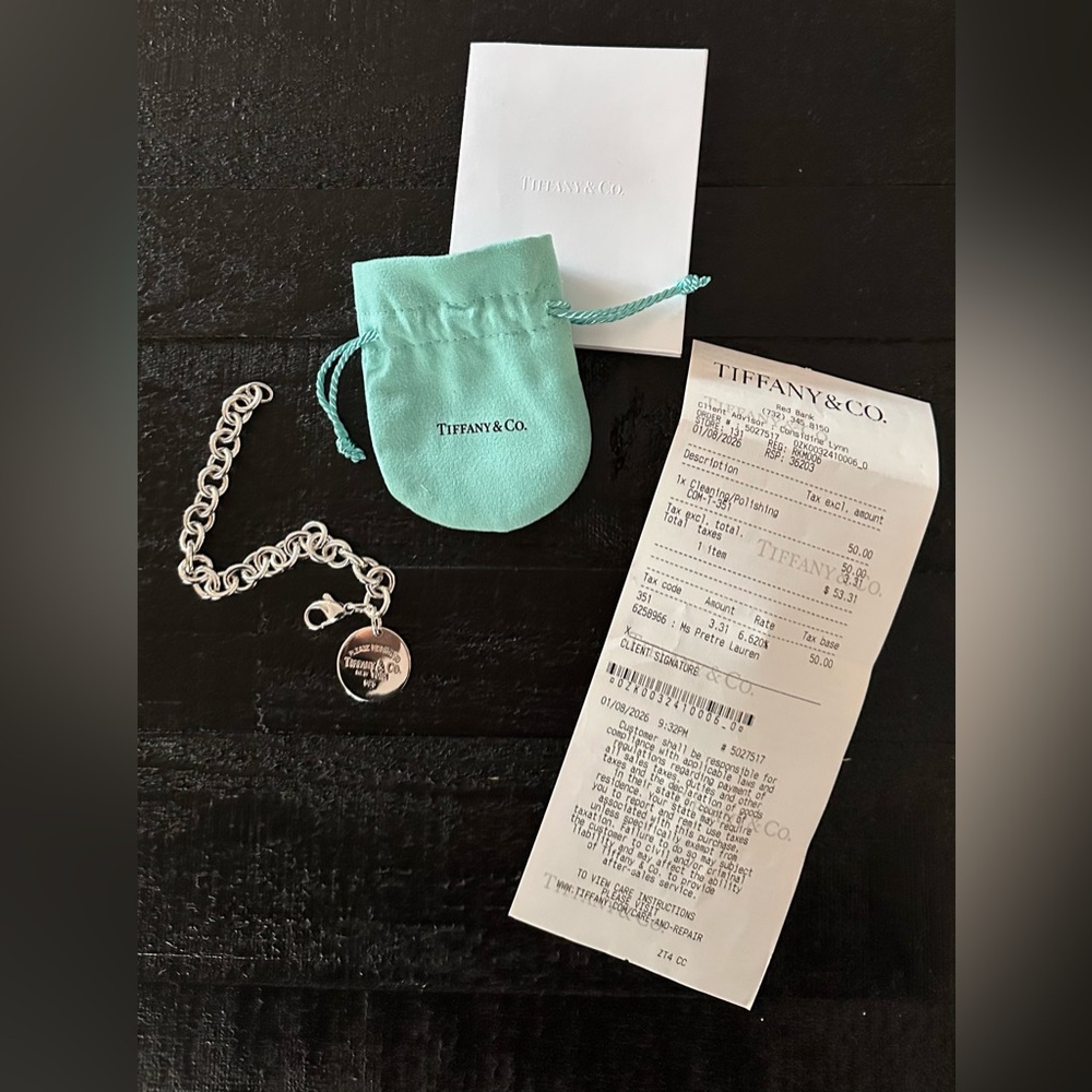 “Return to Tiffany & Co” - Tiffany & Co. Silver Chain Bracelet with Round Charm